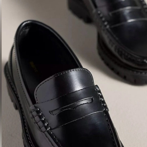 Maeve Shoes - Maeve Sleek Black Leather Loafers new with tags